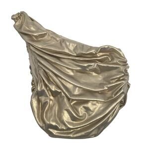 Pants Store Champagne Gold Ruched One Shoulder Crop Top Size S